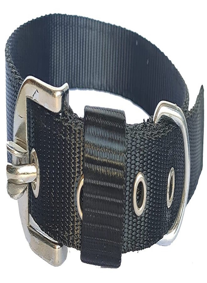 Pups&Pets Dog Belt Adjustable Nylon Sturdy & Fancy Pet Neck Collar for Dog (1 Inch - 14 to 20 Inch Large, Black Color) - Image 3